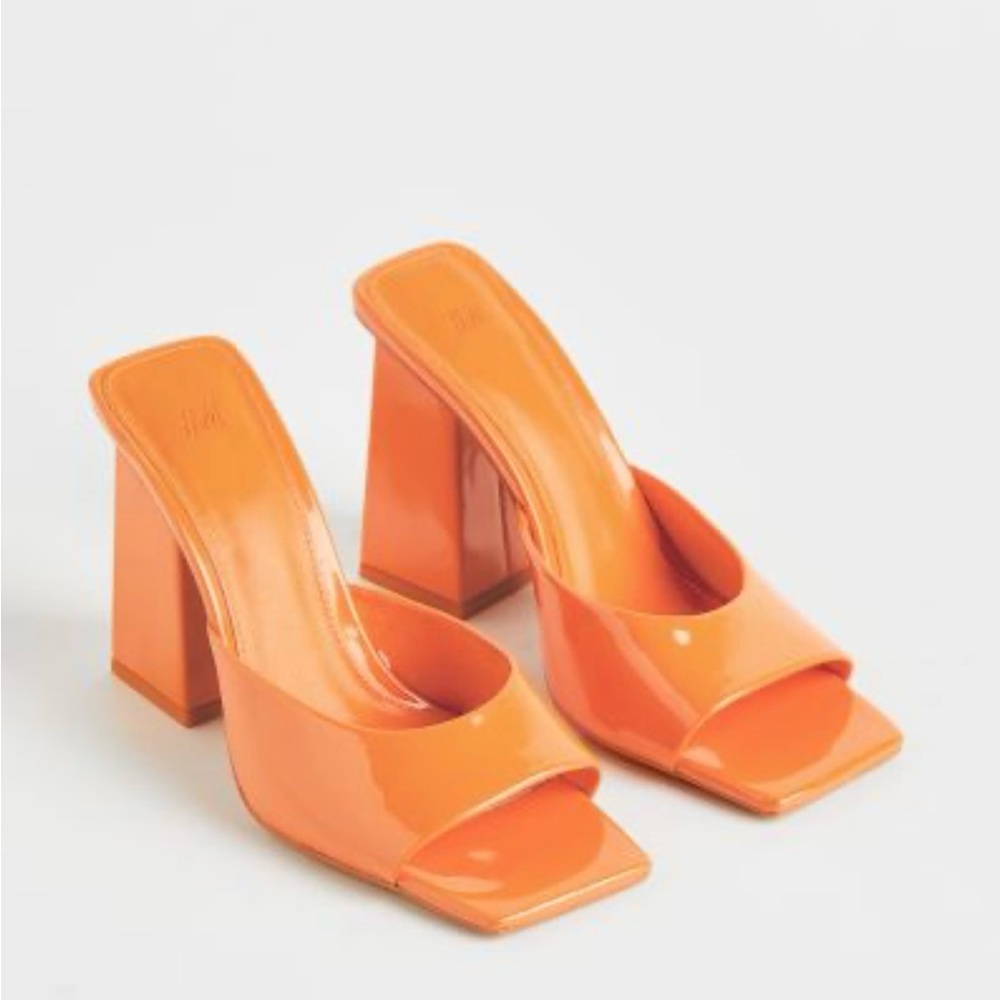Orange Block Heels